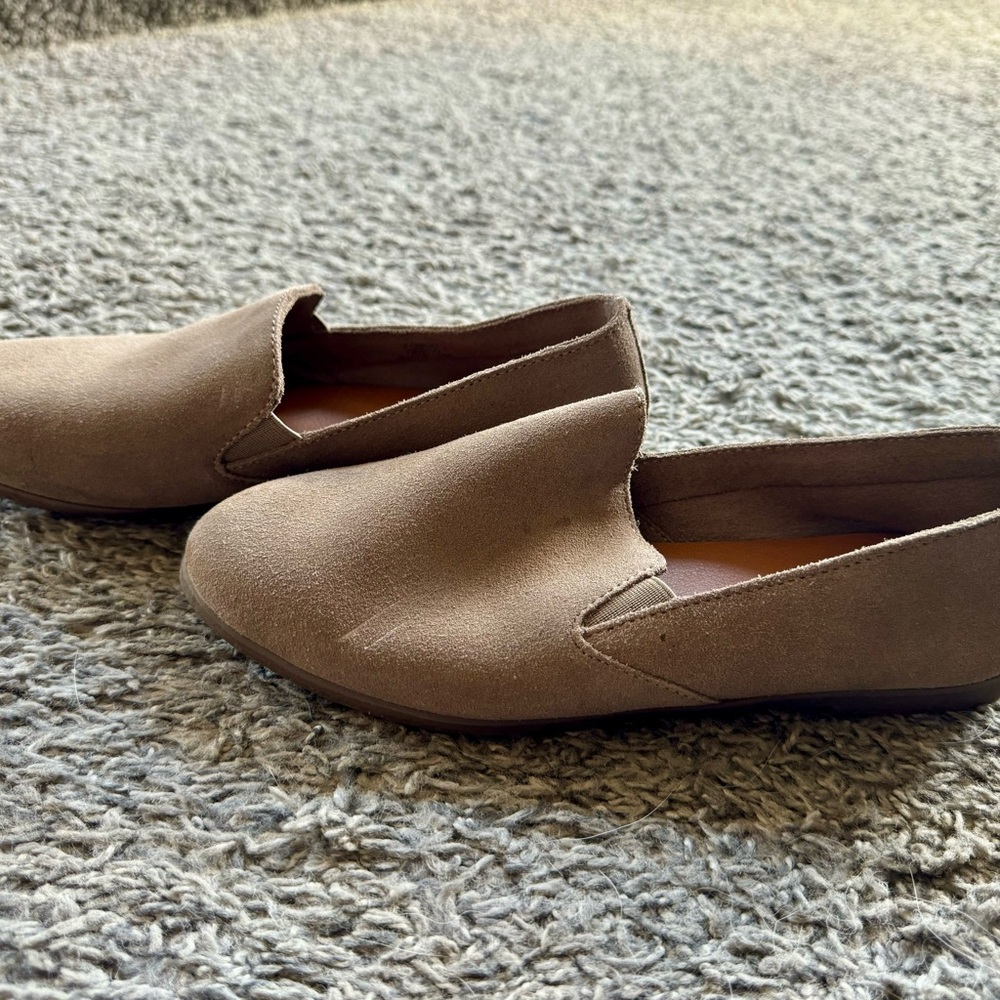 Lucky Brand. Real suede. Tan flats.